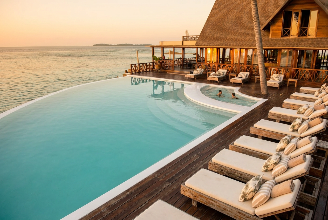 Luxury hotel infinity pool — hotel photography by Nikki Chrysikos